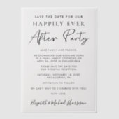 ウェディングレセプション日付の保存 ベラム紙招待状 (正面)