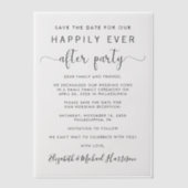 ウェディングレセプション日付の保存 ベラム紙招待状 (正面)