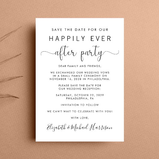 ウェディングレセプション日付の保存 案内状