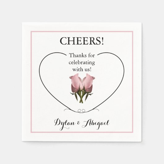 ウェディングレセプション標準ナプキン付き/バラ スタンダードカクテルナプキン (正面)