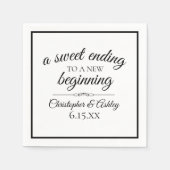 ウェディングレセプション甘いエンディング新始 スタンダードカクテルナプキン (正面)