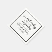 ウェディングレセプション甘いエンディング新始 スタンダードカクテルナプキン (角)