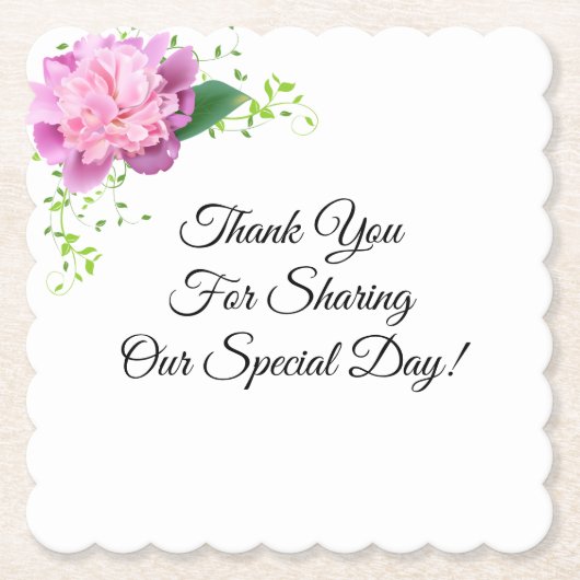 ウェディングレセプション紙コースター ペーパーコースター (正面)