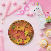 ウェディングレセプション紙プレートあなたの名前葉の ペーパープレート (パーティー)