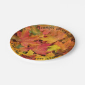 ウェディングレセプション紙プレートあなたの名前葉の ペーパープレート (アングル)