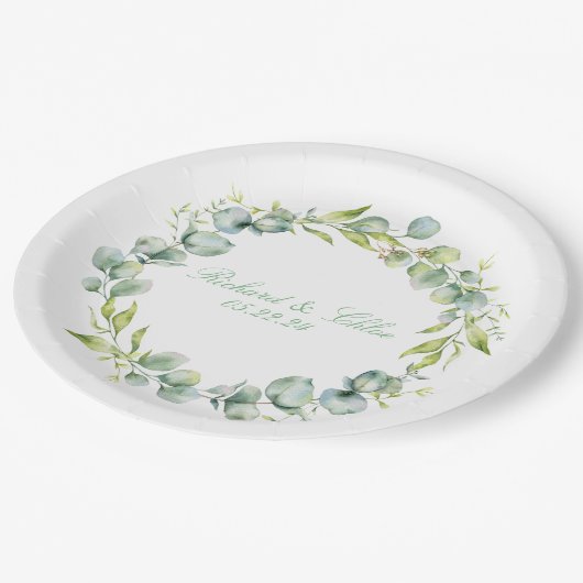 ウェディングレセプション紙プレート素朴植物学 ペーパープレート (アングル)