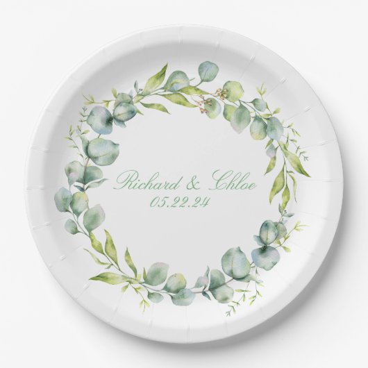 ウェディングレセプション紙プレート素朴植物学 ペーパープレート (正面)
