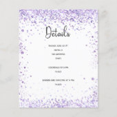 ウェディングレセプション詳細バイオレットグリッター予算 チラシ (正面)