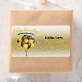 ウェディングレセプション金ゴールドグリッター名前をカスタムするラベル ラベル (インサイチュ)