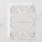 ウェディングレセプション金ゴールドホワイトシンプルシルバーエレガント 招待状 (裏面)