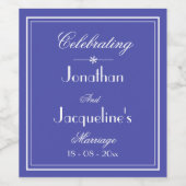 「ウェディングレセプション」スクリプトビューティフルブルー結婚ズ ワインラベル (シングルラベル)