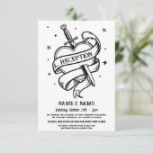 ウェディングレセプション ハート ナイフ タトゥー トラディショナル エンクロージャーカード (スタンド正面)