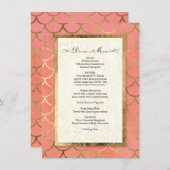 ウェディングレセプション フォーマルディナー アートデコ シェル 招待状 (正面/裏面)