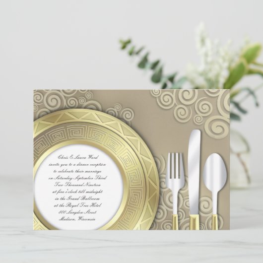 ウェディングレセプション(任意の大事な行事)フラット招待状 招待状 (スタンド正面)