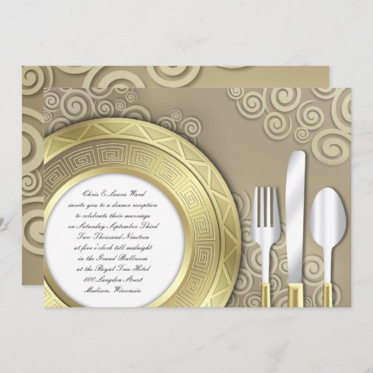 ウェディングレセプション(任意の大事な行事)フラット招待状 招待状 (正面/裏面)