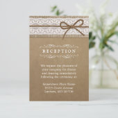 ウェディングレセプショ素朴ンバーラップレースのストリングボウ エンクロージャーカード (スタンド正面)