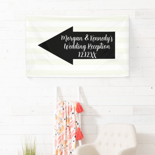 ウェディングレセプショ離れン矢印の方向バナー 横断幕 (インサイチュ)