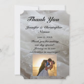 ウェディングレースドレスのイメージ感謝カード カップル 招待状 (正面)