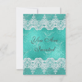 ウェディングロイヤル招待状 ミントブルー & ラック 招待状