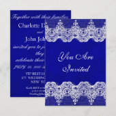 ウェディングロイヤル招待状 ラスティックバーラップ＆レース 招待状 (正面/裏面)
