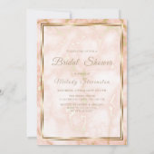 ウェディングローズとゴールドマーブルオーナメントカリグラフィー 招待状 (裏面)