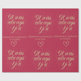 ウェディングローズのクラシックギフト それは常にあなただった ラッピングペーパー