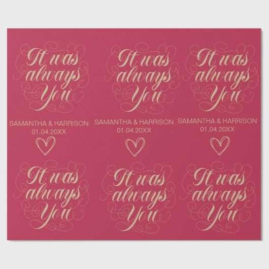 ウェディングローズのクラシックギフト それは常にあなただった ラッピングペーパー (フラット)