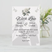 ウェディングローズの新婦新郎招待状 招待状 (スタンド正面)