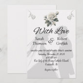 ウェディングローズの新婦新郎招待状 招待状 (正面/裏面)