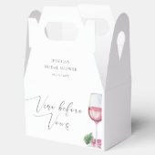 ウェディングヴァウズ前のエレガントなワインボトル 水彩画の花嫁のシャワーパーティー フェイバーボックス (オープン)