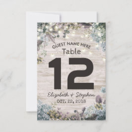 ウェディング会場テーブルナンバーおしゃれフラワーライト 招待状