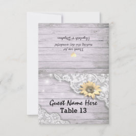 ウェディング会場テーブル番号レースひまわり木 招待状