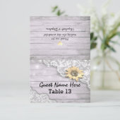 ウェディング会場テーブル番号レースひまわり木 招待状 (スタンド正面)