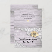 ウェディング会場テーブル番号レースひまわり木 招待状 (正面/裏面)