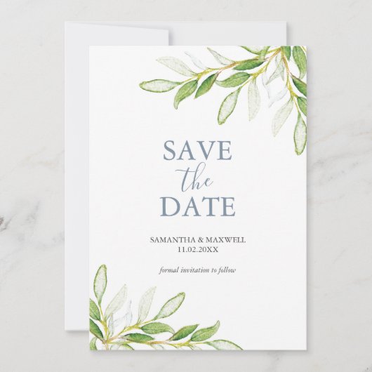 ウェディング保存日付招待状植物学 セーブザデート (正面)