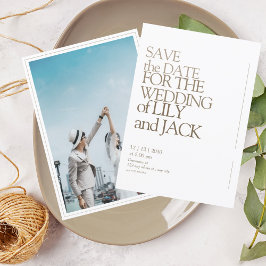 ウェディング写真の招待で日付カードを保存 招待状