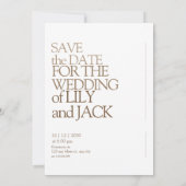 ウェディング写真の招待で日付カードを保存 招待状 (裏面)