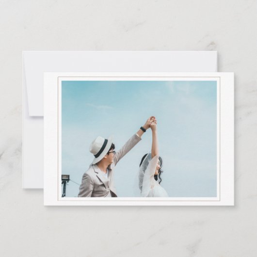 ウェディング写真RSVPと日付カードを保存 出欠カード (正面)