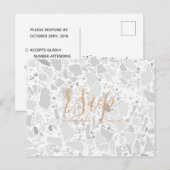 ウェディング出欠カード | テラッツォ スクリプト ポストカード (正面/裏面)