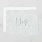 ウェディング出欠カード |フローラクラシックスクリプト インビテーションポストカード (正面/裏面)