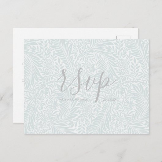 ウェディング出欠カード |フローラクラシックスクリプト インビテーションポストカード (正面/裏面)