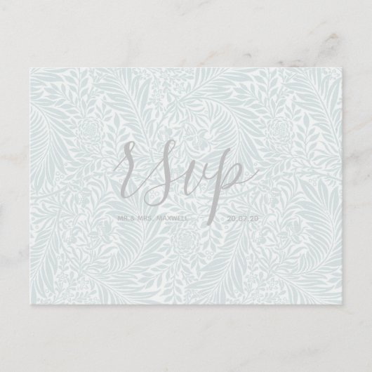 ウェディング出欠カード |フローラクラシックスクリプト インビテーションポストカード (正面)