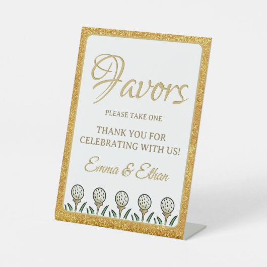 ウェディング前のゴルフパーティー週末　ホワイトゴールドの輝き 台座サイン (正面)