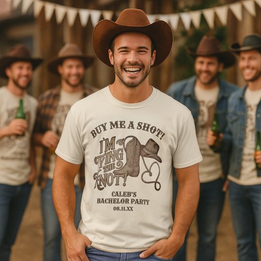 ウェディング前の最後の夜のカントリー風デザインTシャツ Tシャツ