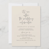 ウェディング後のお祝い会 Navy Blue, Elopement Party 招待状 (正面)