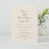 ウェディング後のお祝い会 Navy Blue, Elopement Party 招待状 (スタンド正面)