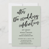 ウェディング後のお祝い　セージグリーン 招待状 (正面)