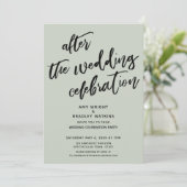 ウェディング後のお祝い　セージグリーン 招待状 (スタンド正面)