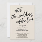 ウェディング後のカジュアルな祝い 招待状 (正面)