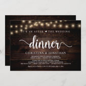 ウェディング後のディナー、こっそり結婚式 招待状 (正面/裏面)